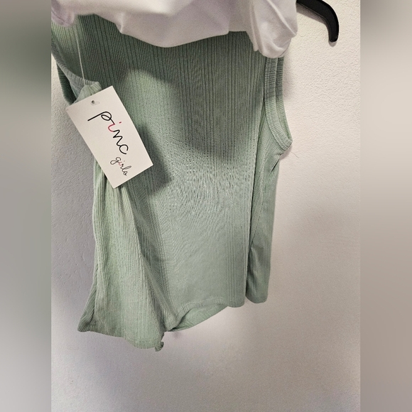 Pinc Girls Green & White Tank Tops Girls Size  10/12 NWT - Picture 3 of 9